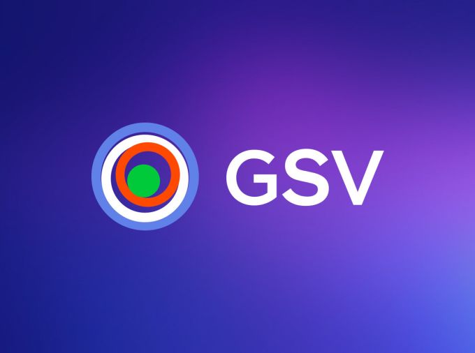 Intersecting blue, white, red, and green circles next to the letters GSV